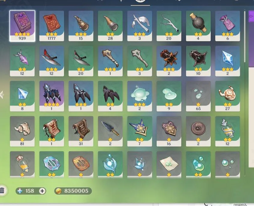 GI1507 Eula C1 + Staff of Homa, Amos Bow, Beacon of the Reed Sea, AR50, Many 5 star Characters & Weapons 